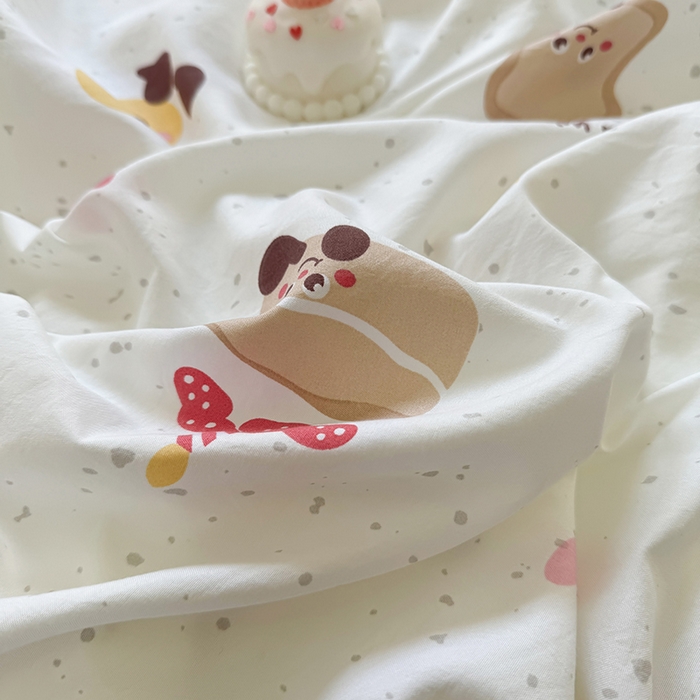 91家纺网 家纺一手货源 找家纺 十一家居 2025新款ins韩系卡通印花亲肤水洗棉床笠 面包甜甜圈