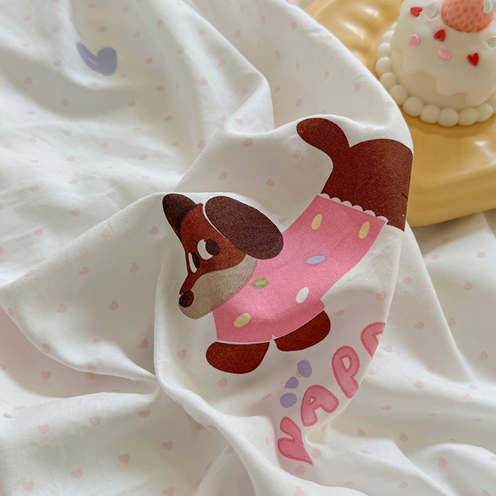 91家纺网 家纺一手货源 找家纺 十一家居 2025新款ins韩系卡通印花亲肤水洗棉床笠 欢乐伙伴