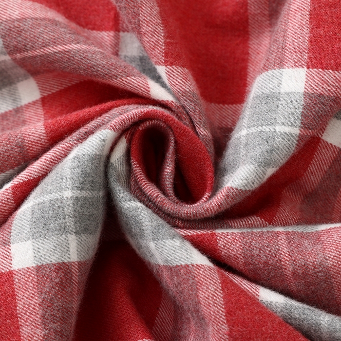 91家纺网 家纺一手货源 找家纺 伊嫚家居 2025新款无印日式双股全棉法兰绒家居服良品睡衣女纯棉直播秋冬款情侣睡衣 灰红色