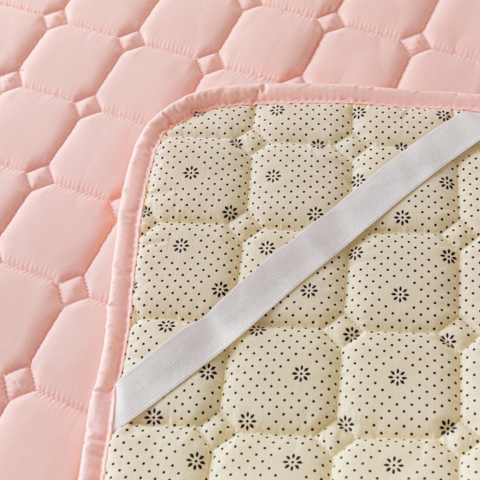 91家纺网 家纺一手货源 找家纺 欧邦 2025春夏新款四季款无印风纯色水洗棉床褥榻榻米床垫 床垫-粉玉