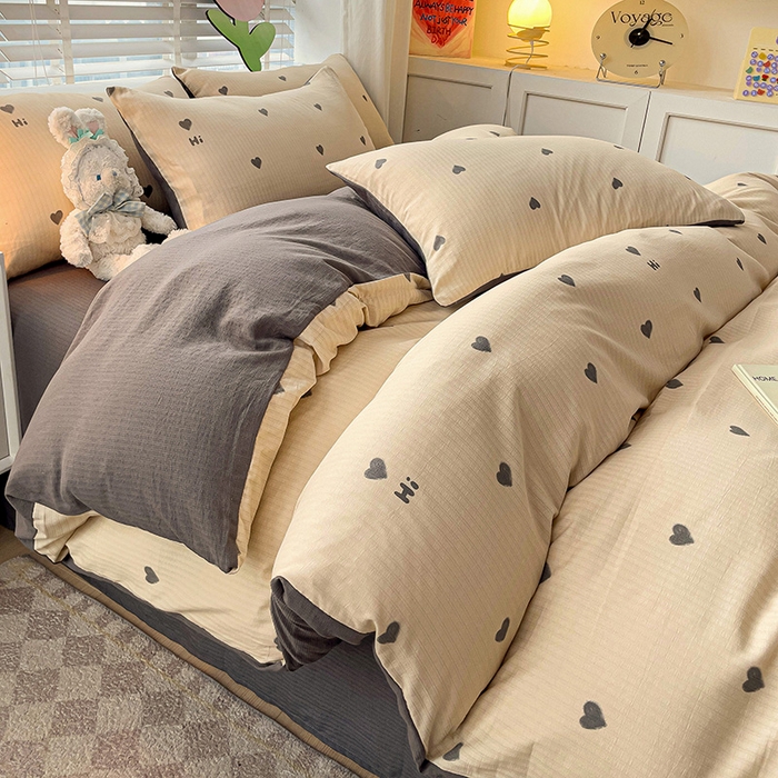 91家纺网 家纺一手货源 找家纺 王朝国际 2025新款直播热款有氧提花有氧双层纱碎花单被套 莫里