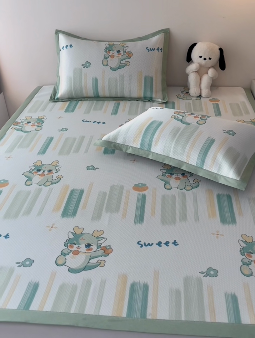 91家纺网 家纺一手货源 找家纺 倾慕家纺 A类满天星凉感提花凉席 波浪彩龙