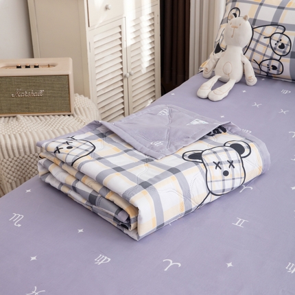 乐居坊2025新款亲肤舒适印花芦荟棉夏凉被四件套 派对动物