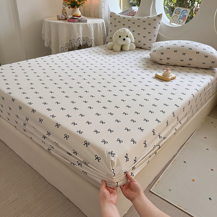 91家纺网 家纺一手货源 找家纺 （总）十一家居 2025新款ins韩系卡通印花亲肤水洗棉床笠