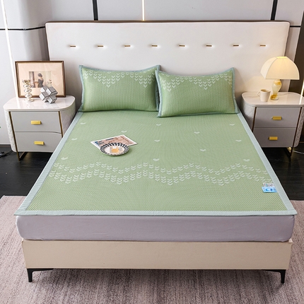 91家纺网 家纺一手货源 找家纺 （总）尚品凤凰2025新款凉感床裙渐变色豆豆席床裙凉席直角席 凉席席子