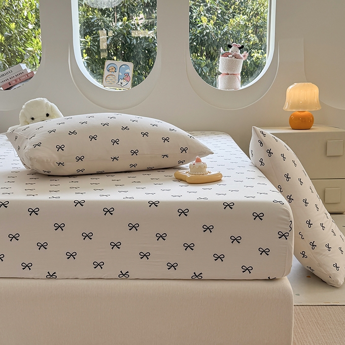 91家纺网 家纺一手货源 找家纺 （总）十一家居 2025新款ins韩系卡通印花亲肤水洗棉床笠