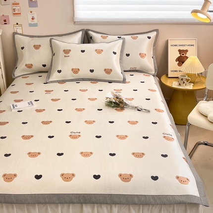 91家纺网 家纺一手货源 找家纺 （总）典曼家纺 2025新款600D数码印花冰藤席席子凉席-床席款