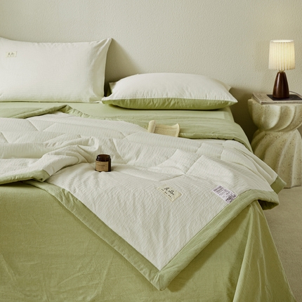 91家纺网 家纺一手货源 找家纺 （总）恋人优选  2025新款波纹纱全棉提花10%大豆夏凉被夏被