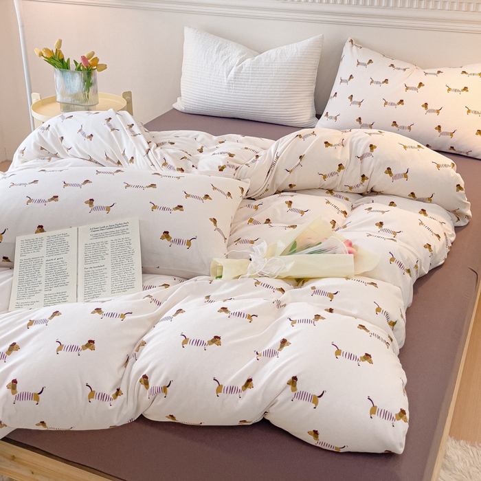 91家纺网 家纺一手货源 找家纺 （总）伊嫚家居 新款日式新品全棉针织棉A类活性印花四件套天竺棉小碎花复古亲肤被罩床笠款套件