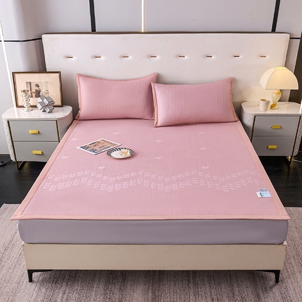 91家纺网 家纺一手货源 找家纺 （总）尚品凤凰2025新款凉感床裙渐变色豆豆席床裙凉席直角席 凉席席子