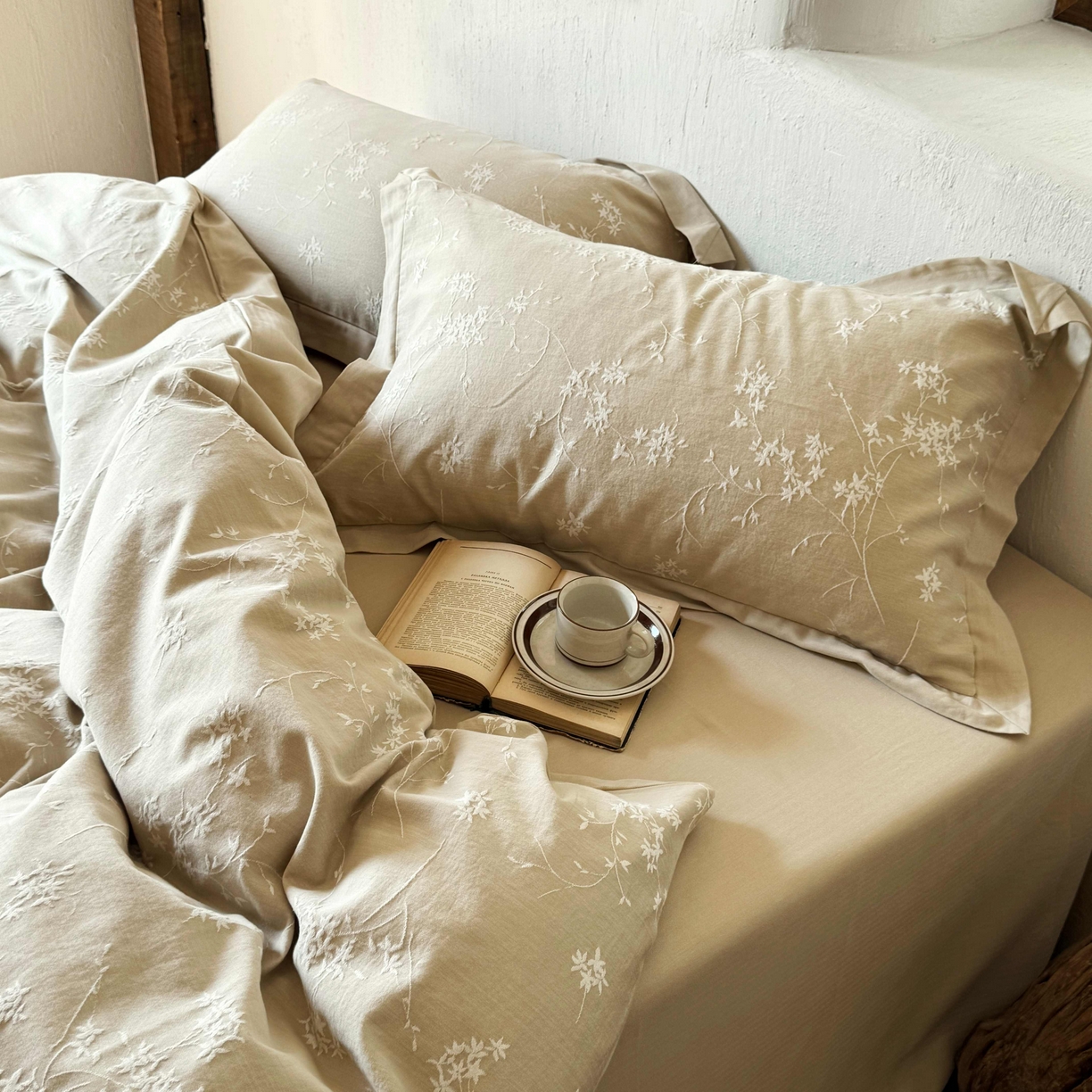 91家纺网 家纺一手货源 找家纺 云上 2025全棉提花床品系列·风铃 风铃-卡其