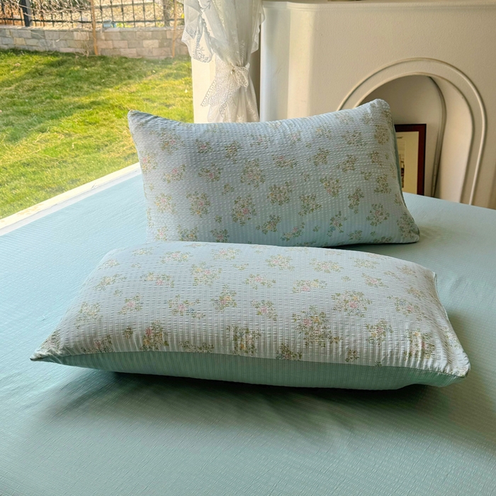 91家纺网 家纺一手货源 找家纺 王朝国际 2025新款直播热款有氧提花有氧双层纱碎花单被套 兰亭