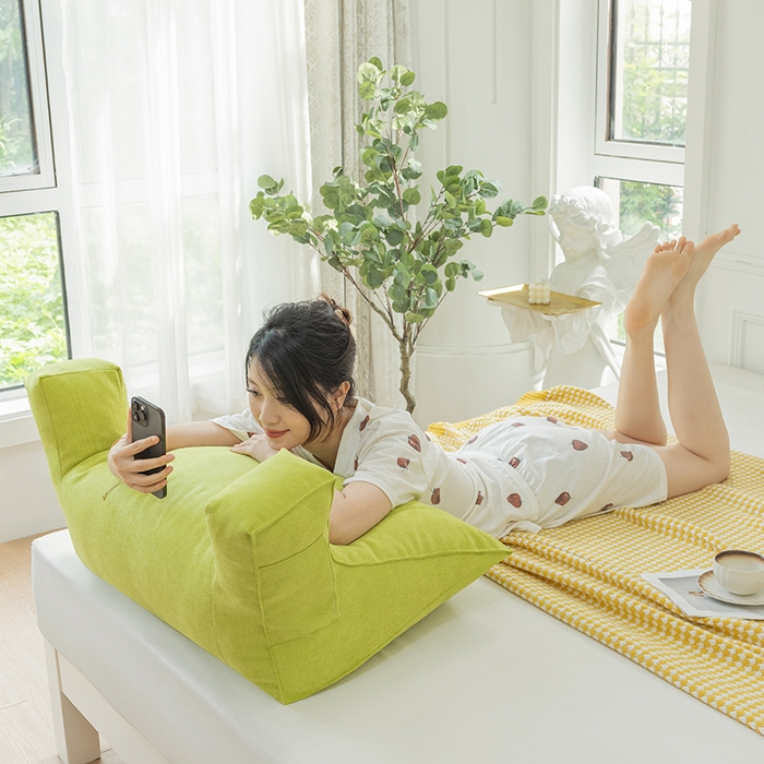 91家纺网 家纺一手货源 找家纺 一兰家纺 2025新款单人床头靠垫护腰靠背靠枕大抱枕抱抱靠 抱抱靠-青草色