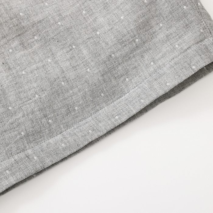 91家纺网 家纺一手货源 找家纺 伊嫚家居 2025新款日式无印风良品全棉双层纱睡衣女纯棉短袖短裤睡衣夏季纯棉短袖家居服 灰色波点女