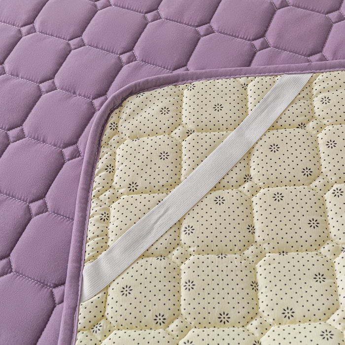 91家纺网 家纺一手货源 找家纺 欧邦 2025春夏新款四季款无印风纯色水洗棉床褥榻榻米床垫 床垫-魅紫