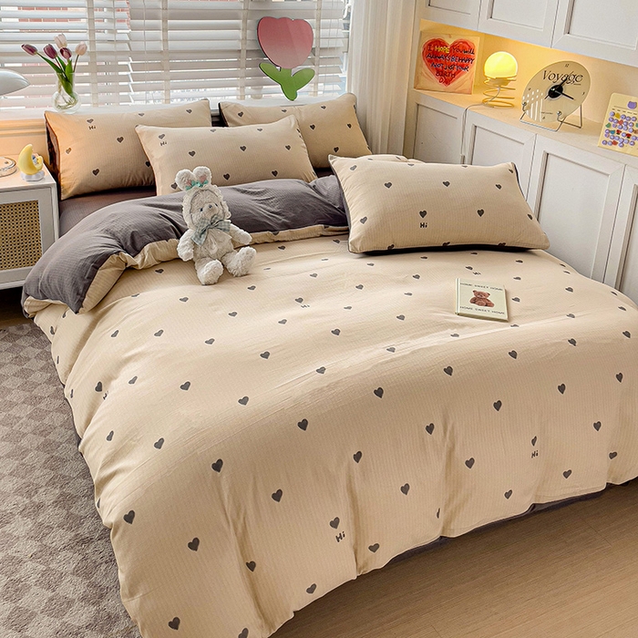 91家纺网 家纺一手货源 找家纺 王朝国际 2025新款直播热款有氧提花有氧双层纱碎花单被套 莫里