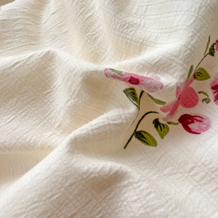 91家纺网 家纺一手货源 找家纺 王朝国际 2025新款直播热款有氧提花有氧双层纱碎花单被套 清欢