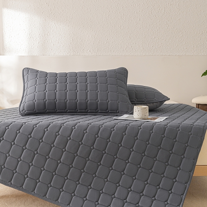 91家纺网 家纺一手货源 找家纺 欧邦 2025春夏新款四季款无印风纯色水洗棉床褥榻榻米床垫 床垫-深灰