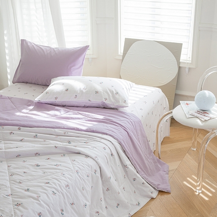 91家纺网 家纺一手货源 找家纺 （总）绫韵家纺 2025夏季全棉水洗棉混搭小碎花田园风夏被纯棉空调被套件系列