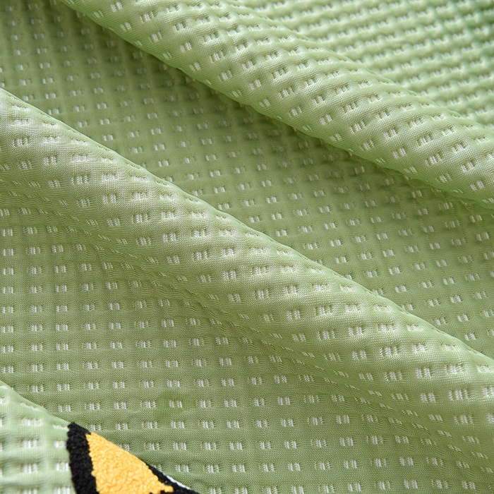 91家纺网 家纺一手货源 找家纺 炫拼  2025新款A类凉豆豆华夫格卡通绣花床笠款三件套 最靓的树