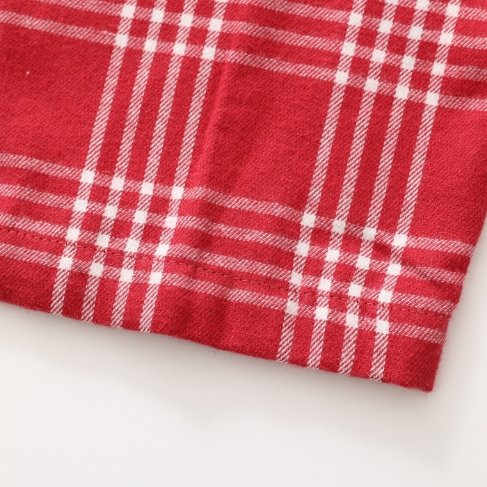 91家纺网 家纺一手货源 找家纺 伊嫚家居 2025新款无印日式双股全棉法兰绒家居服良品睡衣女纯棉直播秋冬款情侣睡衣 红色大格