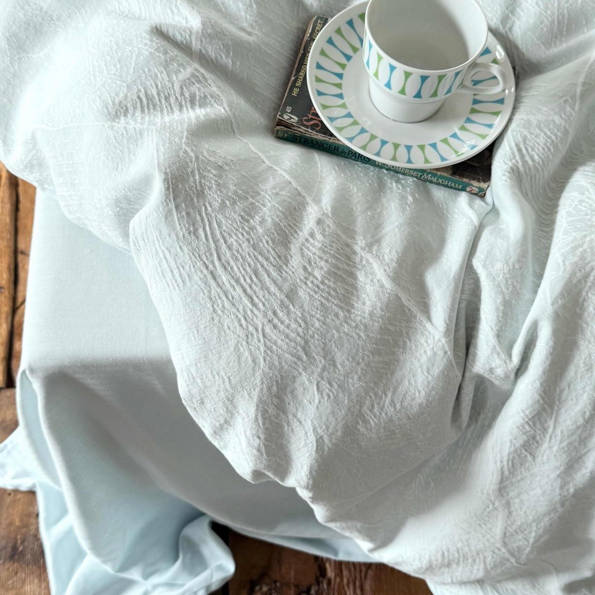 91家纺网 家纺一手货源 找家纺 云上 2025全棉提花床品系列·冰裂   色织冰裂-蓝