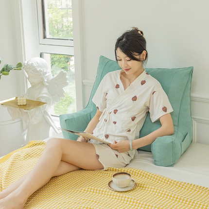 一兰家纺 2025新款单人床头靠垫护腰靠背靠枕大抱枕抱抱靠 抱抱靠-釉绿色