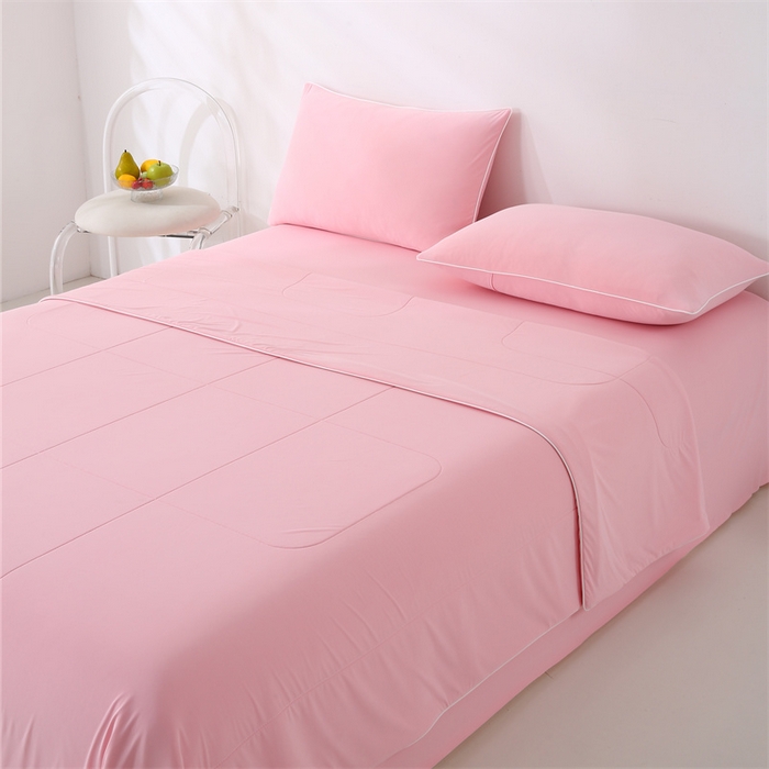 91家纺网 家纺一手货源 找家纺 小禹仔 2025新款母婴级水洗硅胶夏被夏凉被子被芯 浅粉