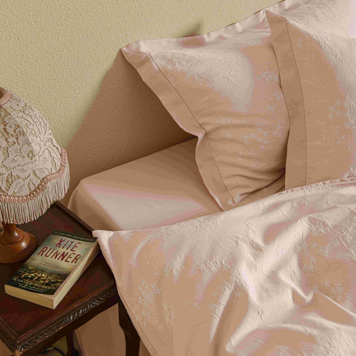 91家纺网 家纺一手货源 找家纺 云上 2025全棉提花床品系列·风铃 风铃-粉