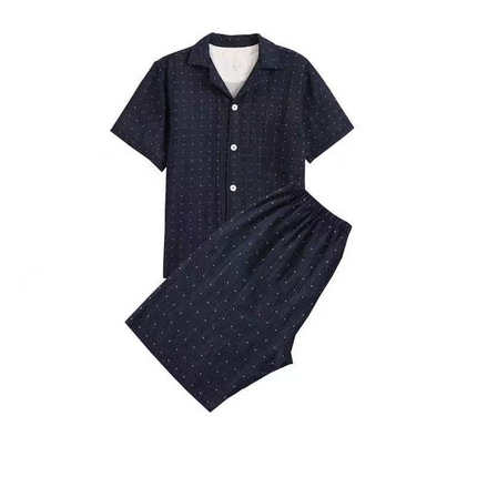 91家纺网 家纺一手货源 找家纺 （总）伊嫚家居 2025新款日式无印风良品全棉双层纱睡衣女纯棉短袖短裤睡衣夏季纯棉短袖家居服