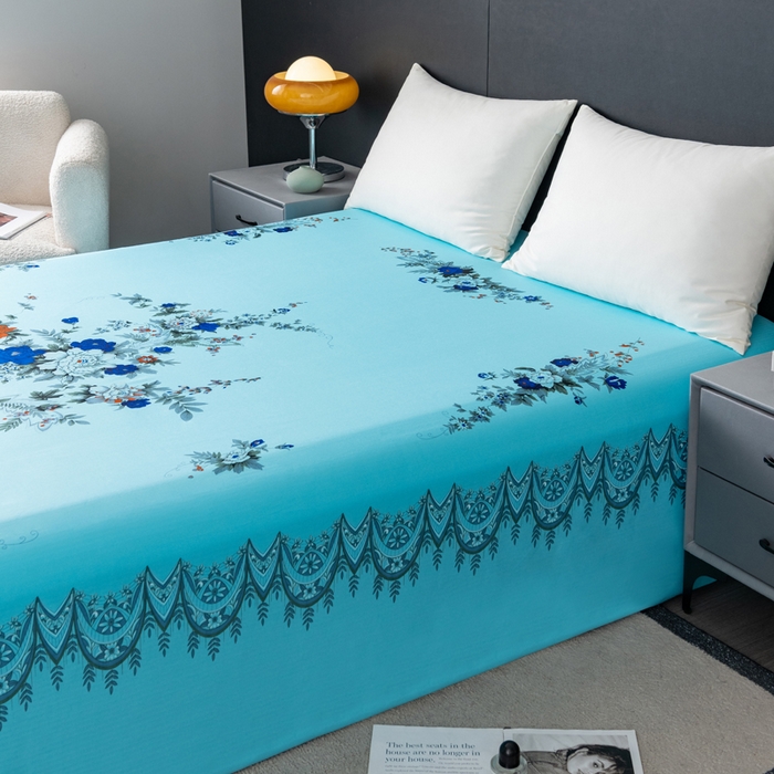 91家纺网 家纺一手货源 找家纺 居美良品 2025新款国民老上海床单 经典牡丹-浅绿