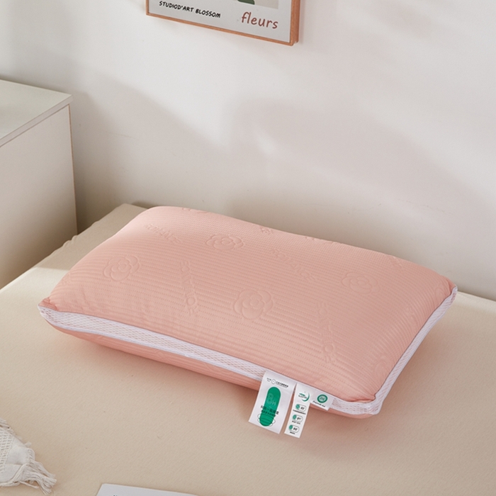 91家纺网 家纺一手货源 找家纺 （总）幸运草 2025新款玫瑰花凉感丝热熔枕芯 整张棉不变形压不扁成人枕头