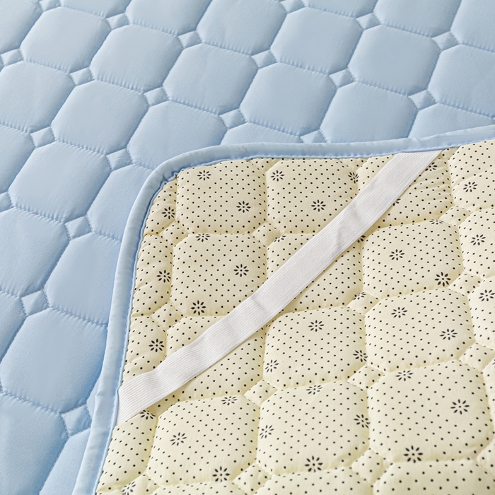 91家纺网 家纺一手货源 找家纺 欧邦 2025春夏新款四季款无印风纯色水洗棉床褥榻榻米床垫 床垫-天蓝