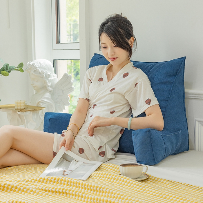 91家纺网 家纺一手货源 找家纺 一兰家纺 2025新款单人床头靠垫护腰靠背靠枕大抱枕抱抱靠 抱抱靠-雀舞蓝