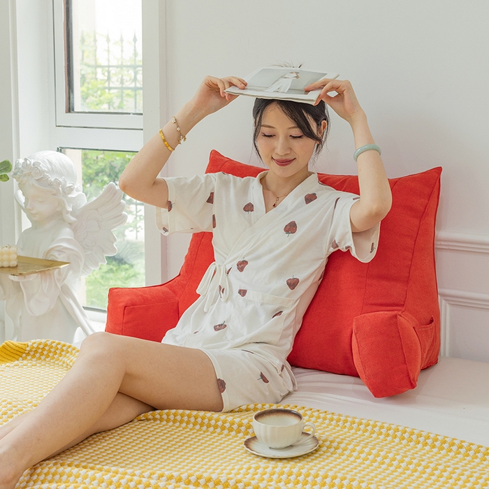 91家纺网 家纺一手货源 找家纺 一兰家纺 2025新款单人床头靠垫护腰靠背靠枕大抱枕抱抱靠 抱抱靠-桃粉沙