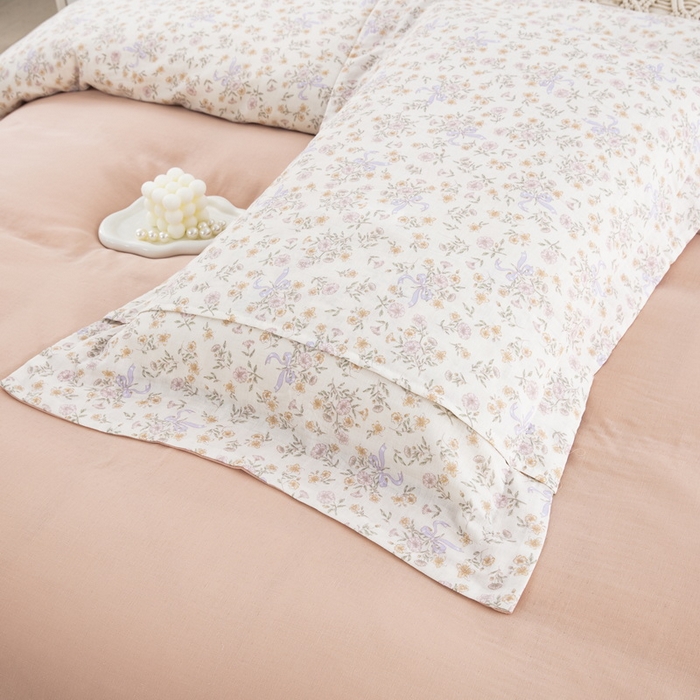 91家纺网 家纺一手货源 找家纺 鲁爱家纺供货 2025新款全棉双层纱绣花四件套 初语-玉颜粉