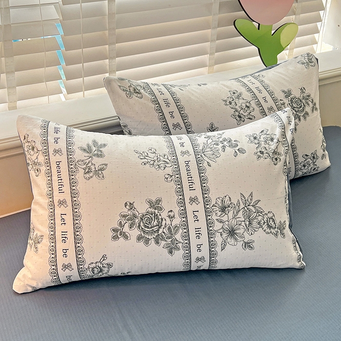 91家纺网 家纺一手货源 找家纺 王朝国际 2026新款直播热款有氧提花有氧双层纱碎花单被套 花容