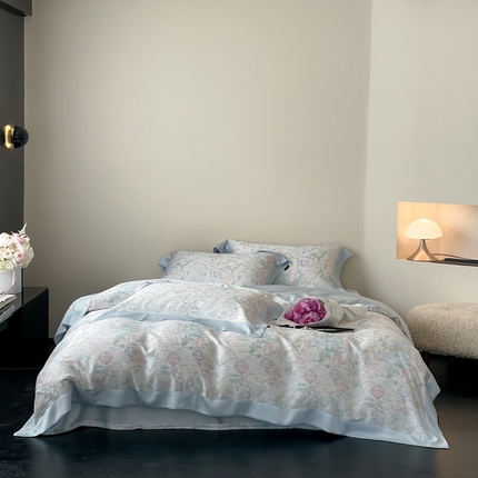 91家纺网 家纺一手货源 找家纺 （总）佳汐蓝家纺 2025新款60支兰精天丝数码印花四件套-夏威夷