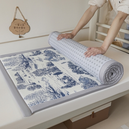 91家纺网 家纺一手货源 找家纺 （总）川悦生活 2025新款数码印花冰豆豆凉席床垫-学生床