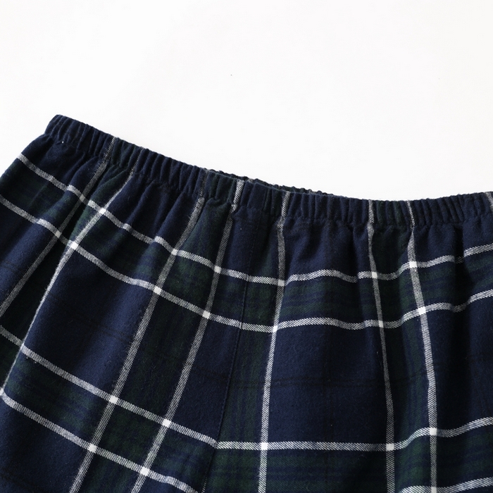 91家纺网 家纺一手货源 找家纺 伊嫚家居 2025新款无印日式双股全棉法兰绒家居服良品睡衣女纯棉直播秋冬款情侣睡衣 深绿色图案男