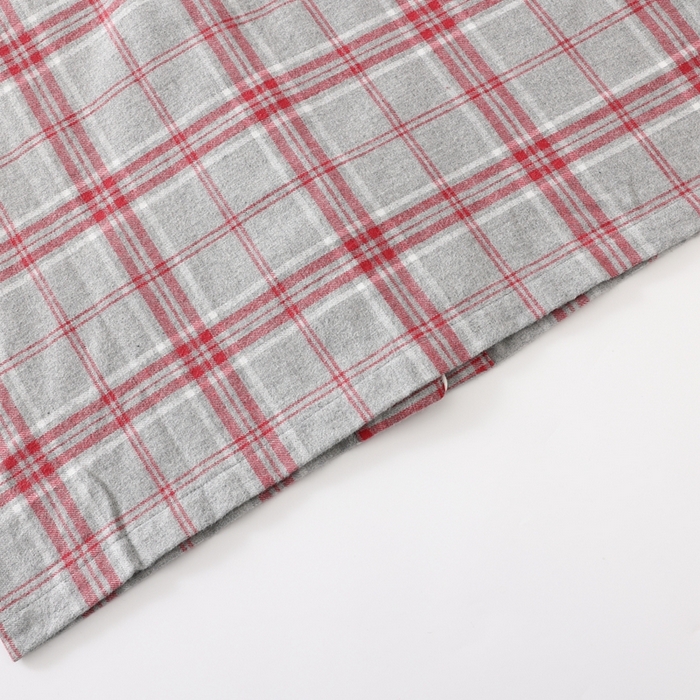 91家纺网 家纺一手货源 找家纺 伊嫚家居 2025新款无印日式双股全棉法兰绒家居服良品睡衣女纯棉直播秋冬款情侣睡衣 混灰色大格男