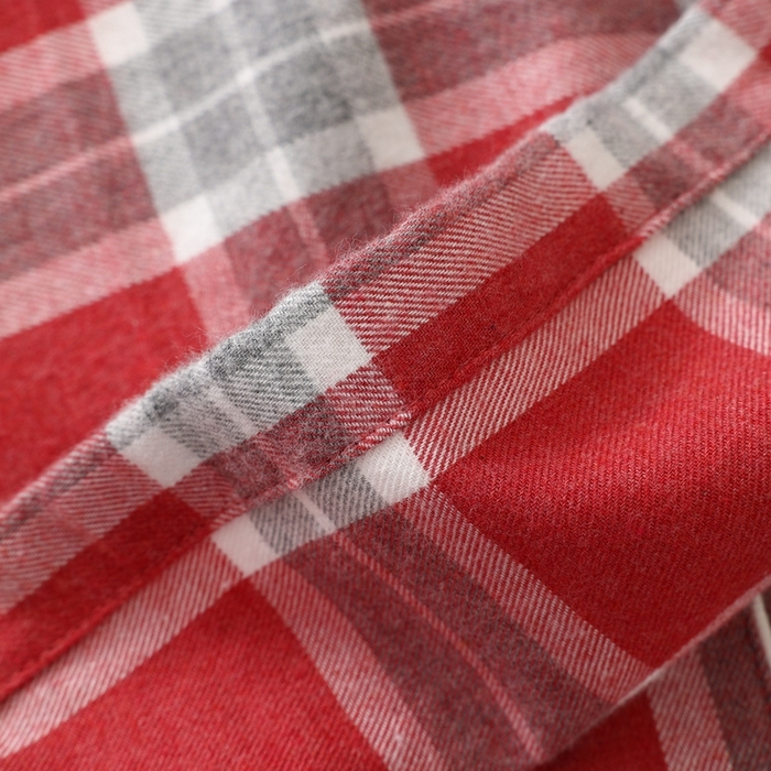 91家纺网 家纺一手货源 找家纺 伊嫚家居 2025新款无印日式双股全棉法兰绒家居服良品睡衣女纯棉直播秋冬款情侣睡衣 灰红色