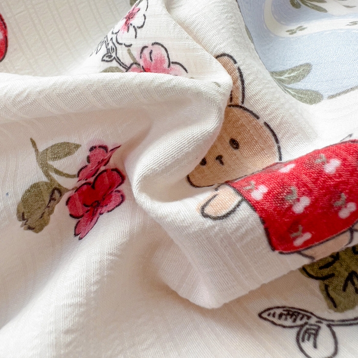 91家纺网 家纺一手货源 找家纺 王朝国际 2025新款直播热款有氧提花有氧双层纱碎花单被套 蓝颜