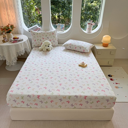 91家纺网 家纺一手货源 找家纺 （总）十一家居 2025新款ins韩系卡通印花亲肤水洗棉床笠