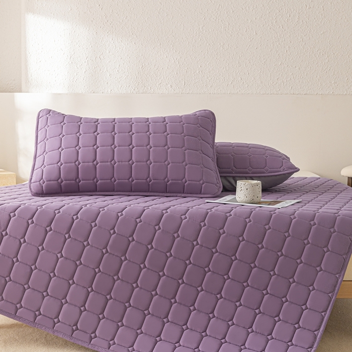 91家纺网 家纺一手货源 找家纺 欧邦 2025春夏新款四季款无印风纯色水洗棉床褥榻榻米床垫 床垫-魅紫