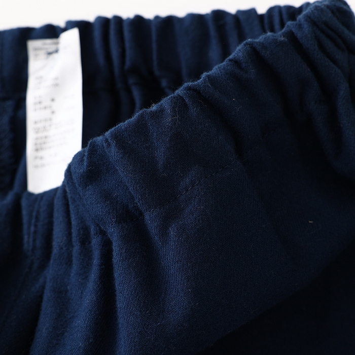 91家纺网 家纺一手货源 找家纺 伊嫚家居 2025新款无印日式双股全棉法兰绒家居服良品睡衣女纯棉直播秋冬款情侣睡衣 纯藏青色女