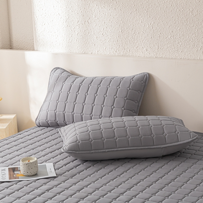 91家纺网 家纺一手货源 找家纺 欧邦 2025春夏新款四季款无印风纯色水洗棉床褥榻榻米床垫 床垫-中灰