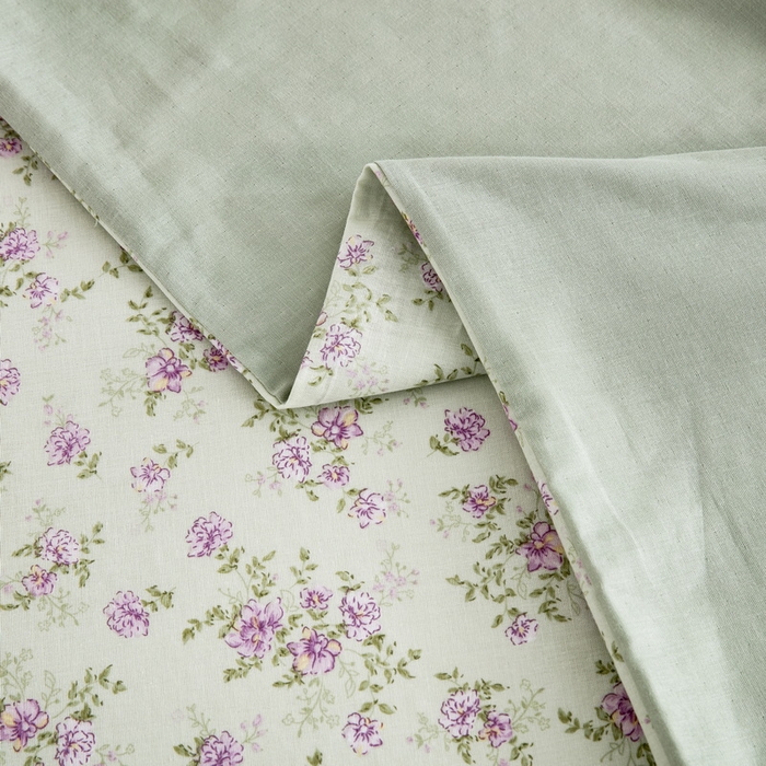 91家纺网 家纺一手货源 找家纺 鲁爱家纺供货 2025新款全棉双层纱绣花四件套 初语-薄荷绿