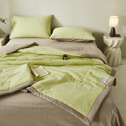 91家纺网 家纺一手货源 找家纺 （总）恋人优选  2025新款波纹纱全棉提花10%大豆夏凉被夏被