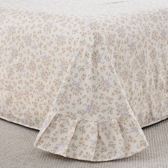 91家纺网 家纺一手货源 找家纺 鲁爱家纺供货 2025新款全棉双层纱绣花四件套 初语-玉颜粉